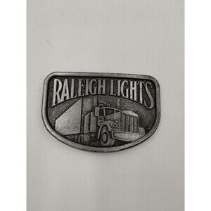 Raleigh Lights Vintage 70's Buckle Silver Tone Semi Truck